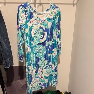 Lilly Pulitzer Vibrant Blue and White Floral Dress